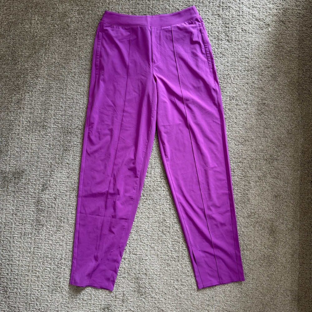 Athleta Brooklyn Pant Purple Sz 4 Athleisure Bright Maximal Gorpcore Comfortable - Picture 1 of 12